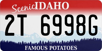 ID license plate 2T6998G