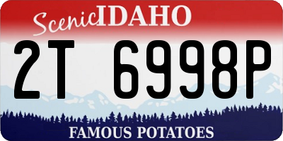 ID license plate 2T6998P