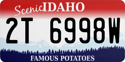 ID license plate 2T6998W