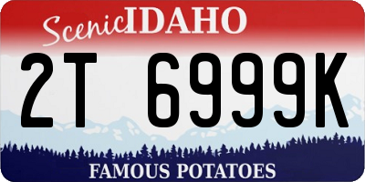 ID license plate 2T6999K