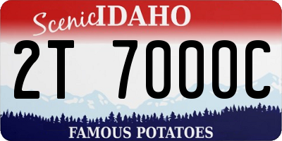 ID license plate 2T7000C