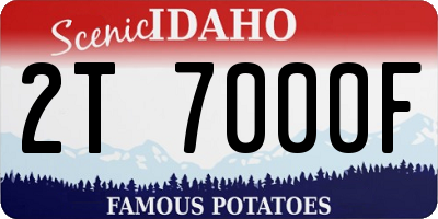 ID license plate 2T7000F