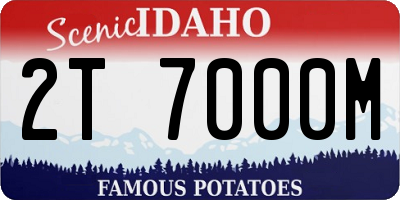 ID license plate 2T7000M
