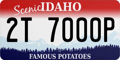 ID license plate 2T7000P