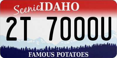 ID license plate 2T7000U