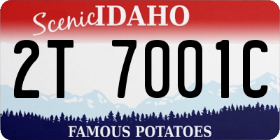 ID license plate 2T7001C