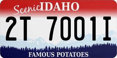 ID license plate 2T7001I