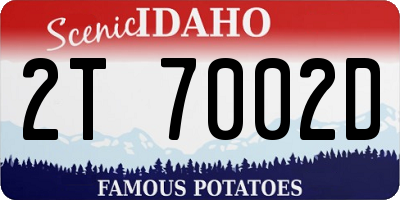 ID license plate 2T7002D