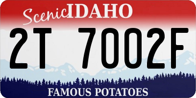 ID license plate 2T7002F