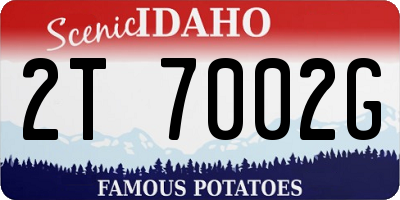 ID license plate 2T7002G