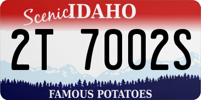 ID license plate 2T7002S