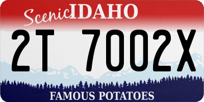 ID license plate 2T7002X