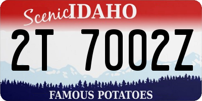 ID license plate 2T7002Z