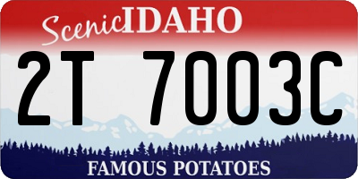ID license plate 2T7003C