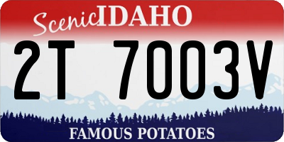 ID license plate 2T7003V