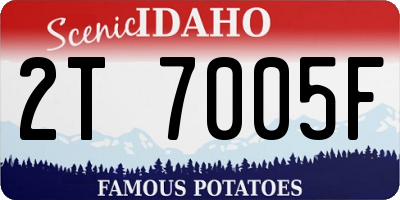 ID license plate 2T7005F
