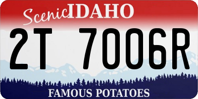 ID license plate 2T7006R