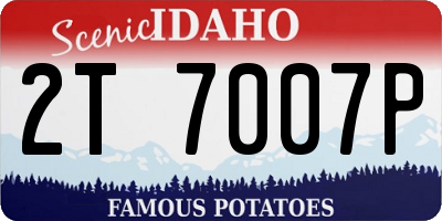 ID license plate 2T7007P