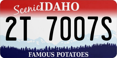 ID license plate 2T7007S