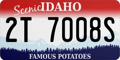 ID license plate 2T7008S