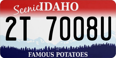 ID license plate 2T7008U
