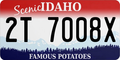ID license plate 2T7008X