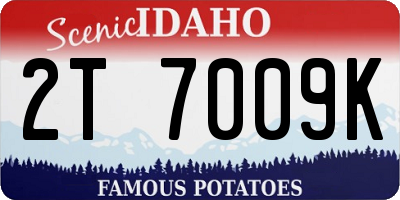 ID license plate 2T7009K