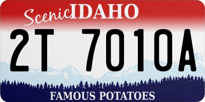 ID license plate 2T7010A