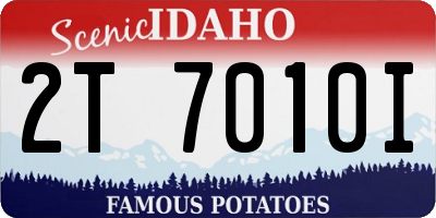 ID license plate 2T7010I