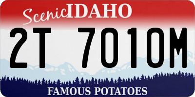 ID license plate 2T7010M