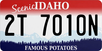 ID license plate 2T7010N