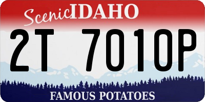 ID license plate 2T7010P
