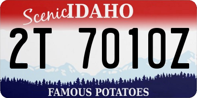 ID license plate 2T7010Z