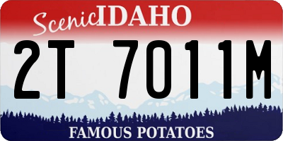 ID license plate 2T7011M