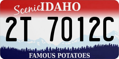 ID license plate 2T7012C