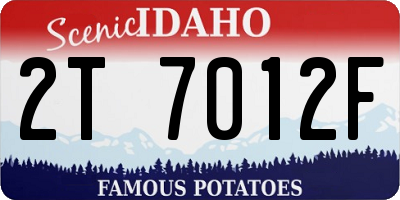 ID license plate 2T7012F