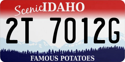 ID license plate 2T7012G