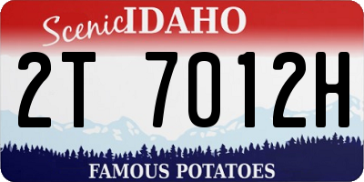 ID license plate 2T7012H