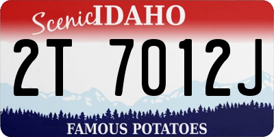 ID license plate 2T7012J
