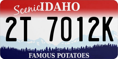 ID license plate 2T7012K