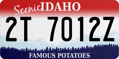ID license plate 2T7012Z