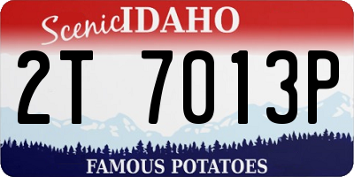 ID license plate 2T7013P