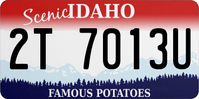 ID license plate 2T7013U