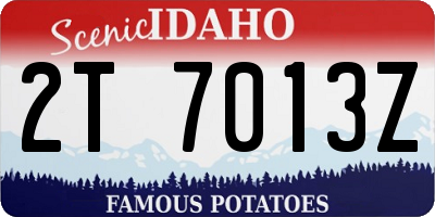 ID license plate 2T7013Z