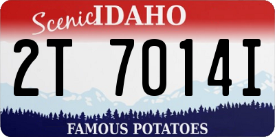 ID license plate 2T7014I
