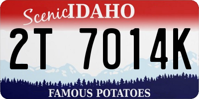 ID license plate 2T7014K