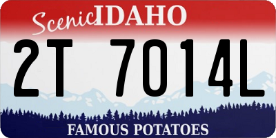 ID license plate 2T7014L