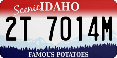 ID license plate 2T7014M