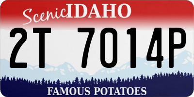 ID license plate 2T7014P