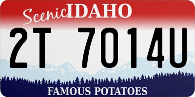 ID license plate 2T7014U
